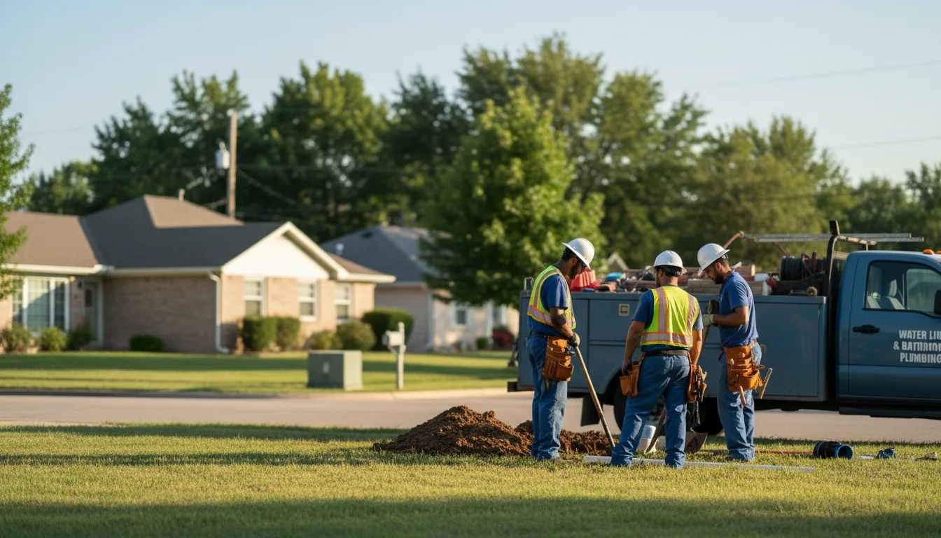 Residential water line and bathroom plumbing service in Carbondale, KS